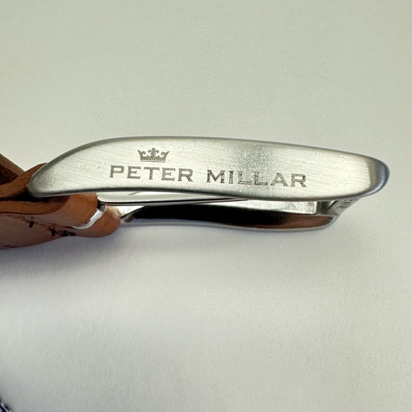 NEW Peter Millar Caddyshack Golf Printed Belt Mens Size 36 White Navy NWOT $128 - Picture 5 of 12